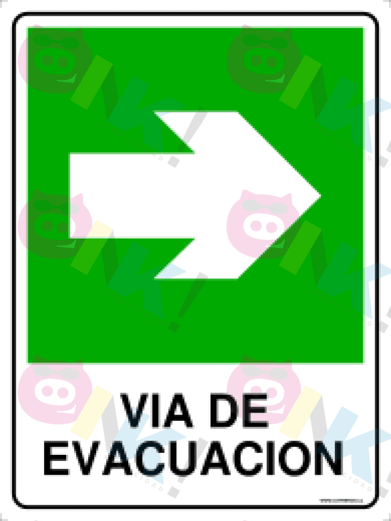 Señalética Vía de evacuación - Oink Publicidad